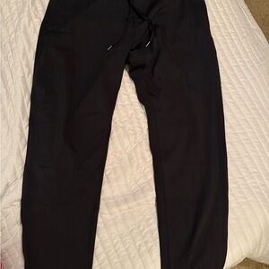 Black Jogger Track Pants with Drawstring Waist